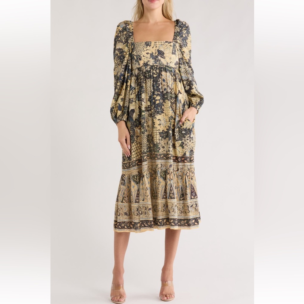 NWT Ulla‎ Johnson Natilda Long Sleeve Dress In Bellflower Sz 4